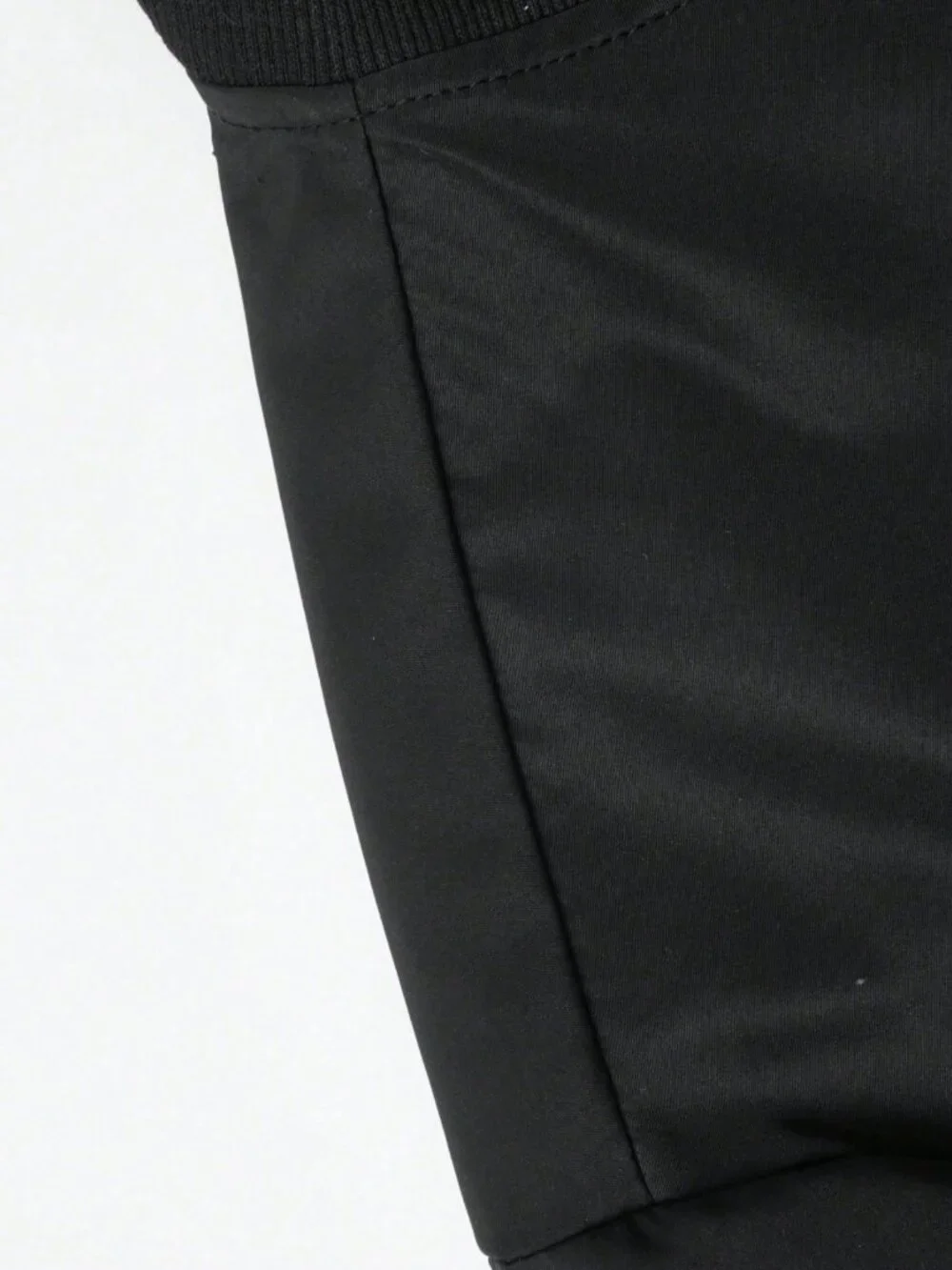 Black Casual Men's Slim-Fit Lightweight Zip-Up Baseball Jacket